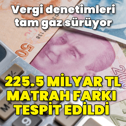 225.5 milyar lira matrah farkı tespit edildi