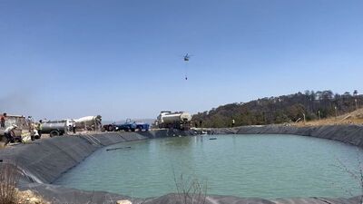 Helikopterler için gölet oluşturdular!