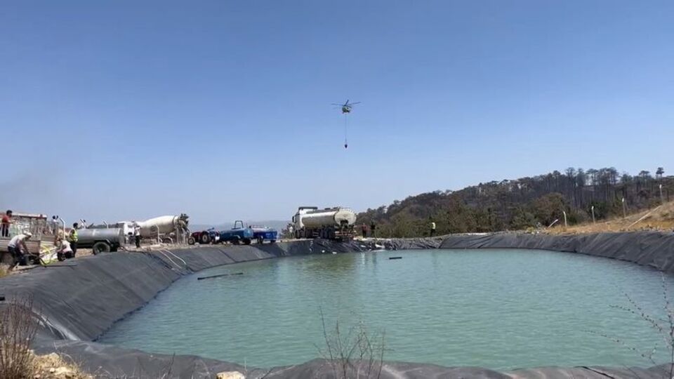 Helikopterler için gölet oluşturdular!