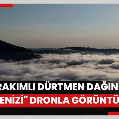 1650 rakımlı Dürtmen Dağındaki "sis denizi" dronla görüntülendi