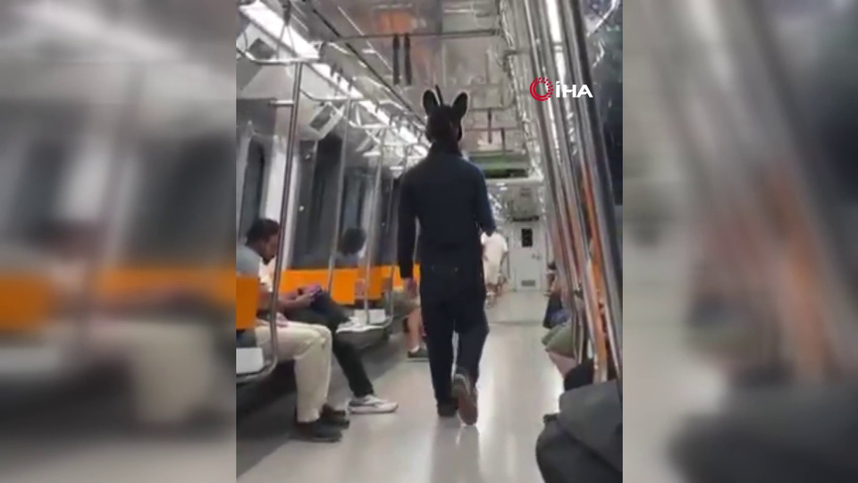 Tavşan kostümü giyip tüfekle gezdi!