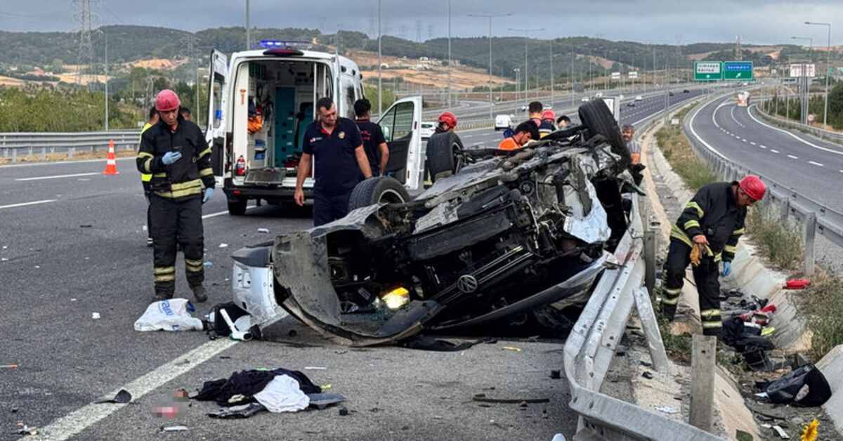 Kuzey Marmara Otoyolu’nda Takla Atan Otomobildeki Anne Öldü, Eşi ve 3 Çokağu Yaralandı