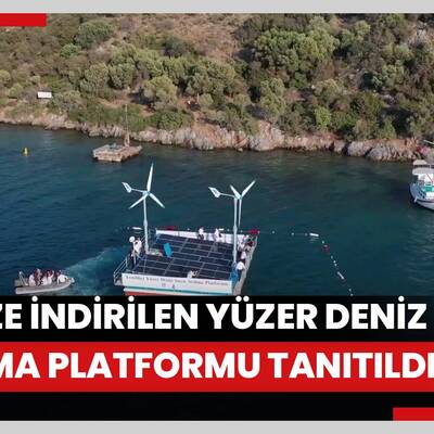 Bodrum'da denize indirilen yüzer deniz suyu arıtma platformu tanıtıldı