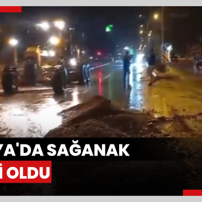 Konya'da etkili olan sağanak sele dönüştü