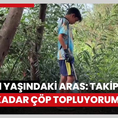 Çevre duyarlılığı oluşturan Aras, yaşıtlarıyla ağaçlık alanı temizledi