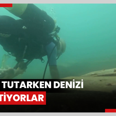 Balık tutarken denizi kirletiyorlar