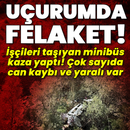 Minibüs uçuruma uçtu! Can kayıpları var!