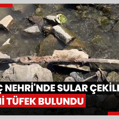 Meriç Nehri'nde sular çekildi, tarihi tüfek bulundu