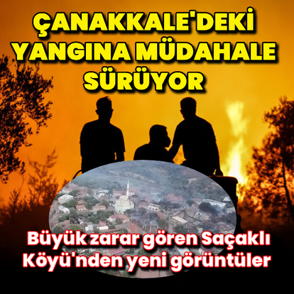 Çanakkale'deki yangın sürüyor! Saçaklı Köyü bu hale geldi