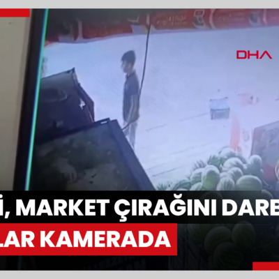 Bekçi, market çırağını darbetti; o anlar kamerada