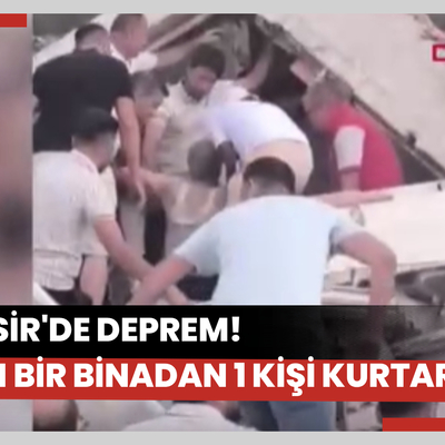Yıkılan bir binanın enkazından 1 kişi çıkarıldı