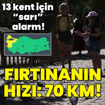 13 kent için "sarı" alarm! Fırtınanın hızı: 70 km!