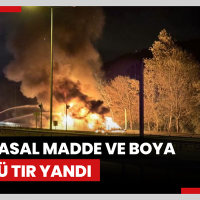 Kimyasal madde ve boya yüklü TIR yandı