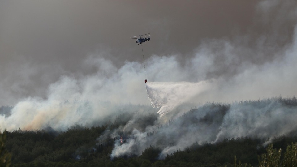 Çanakkale'de alevlerle mücadele