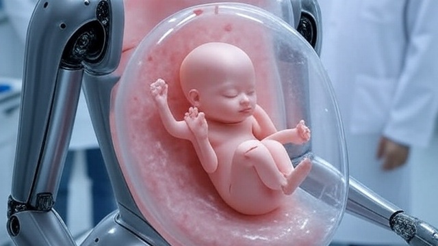Çin'de insan bebeği doğurabilen robot!