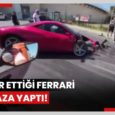 Tamir ettiği Ferrari ile kaza yaptı!