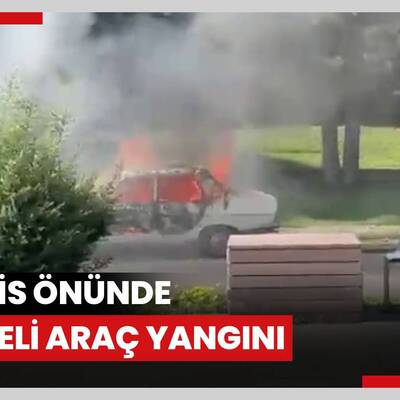 Meclis önünde şüpheli araç yangını