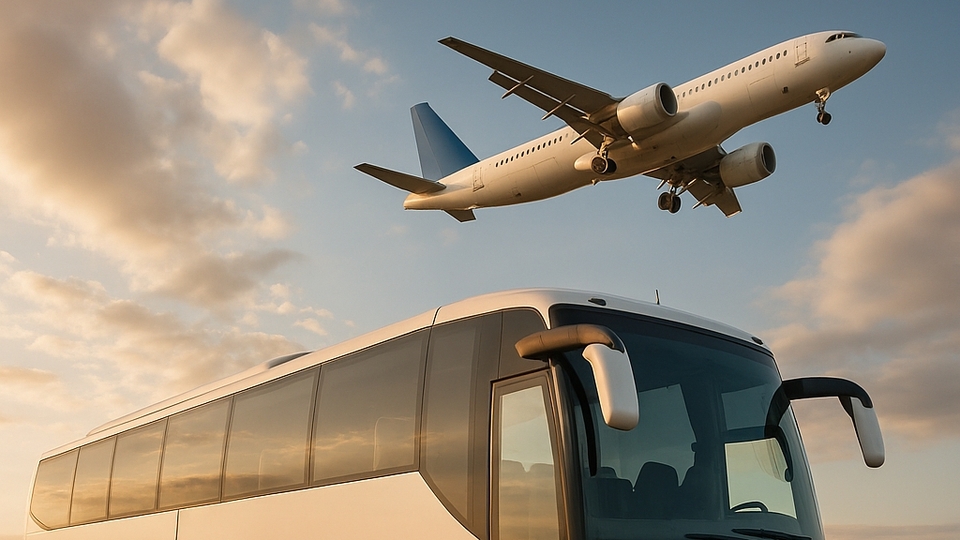 Otobüs uçağı solladı!