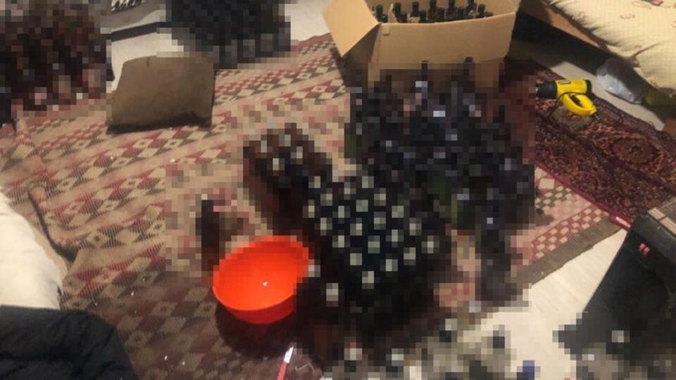 119 bin 500 litrelik sahte alkol baskını