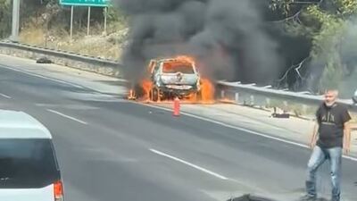 Ormanı yakan araç yangını!