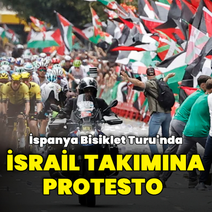 İspanya Bisiklet Turu’nda Filistin protestoları