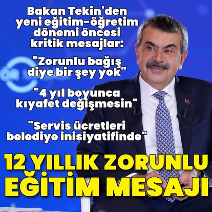 Bakan Tekin'den okullara zorunlu bağış açıklaması