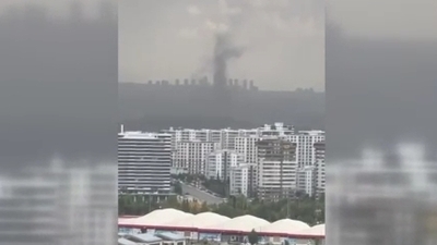 Ankara'da oluşan hortum kamerada