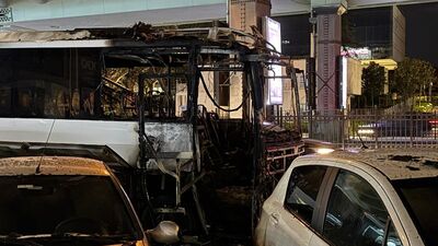 Şişli'de tur otobüsü alev alev yandı