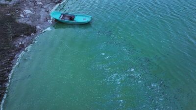 Terkos Barajı'nda dikkat çeken görüntü