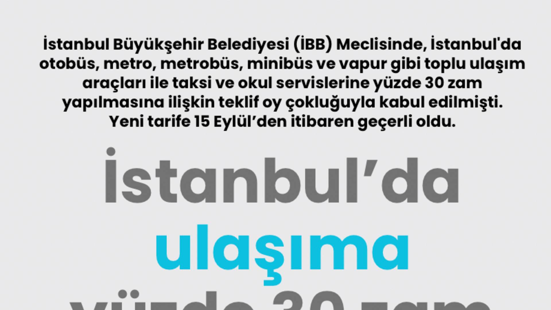 İstanbul'da Toplu Taşıma Fiyatlarına Şok Zam: Biletler Yüzde 30 Pahalılandı!