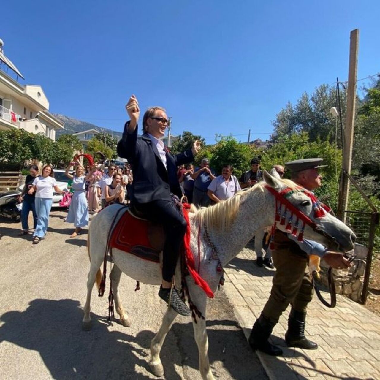 Alman damattan, at üzerinde gelin alma!