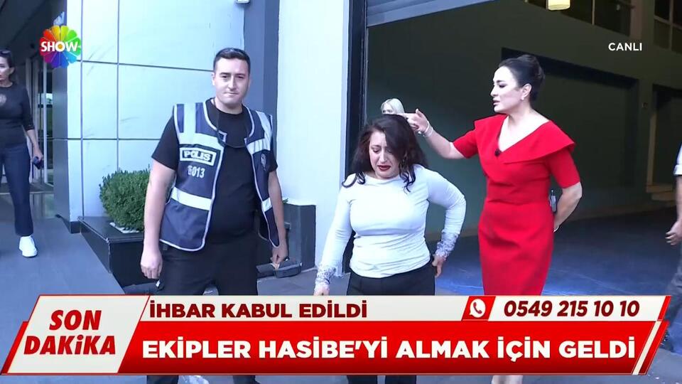 Polisler Hasibe ve oğlu için geldi