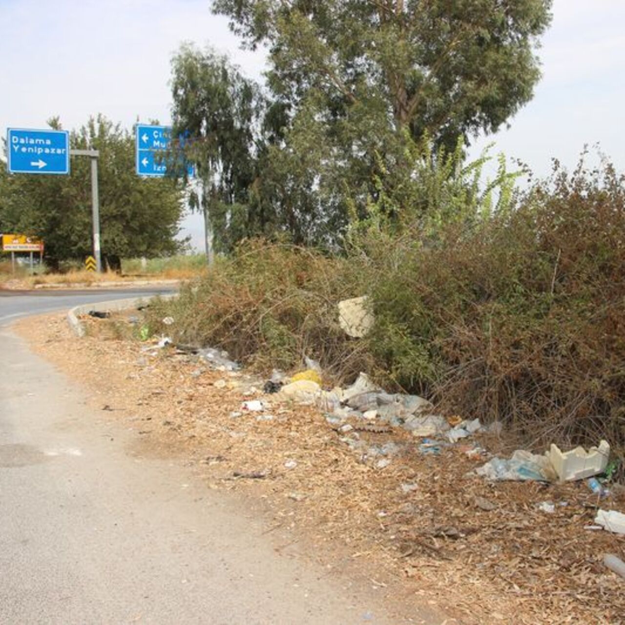 Yol kenarını çöplüğe çevirdiler