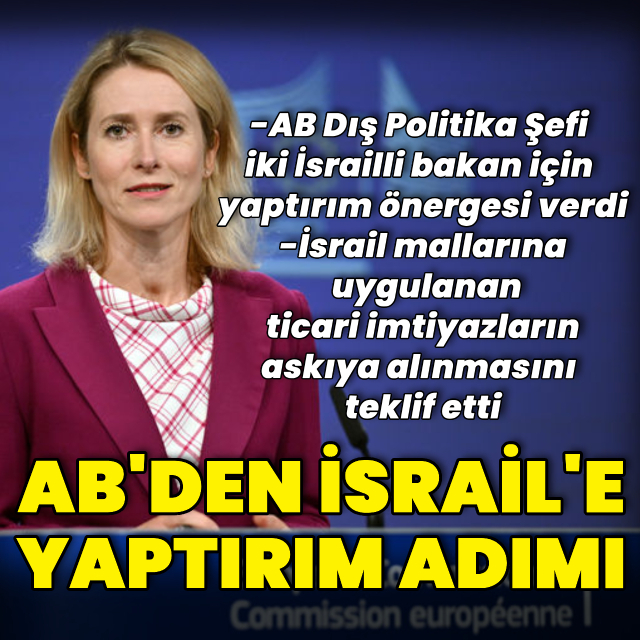 AB'den iki İsrailli bakan için yaptırım önergesi