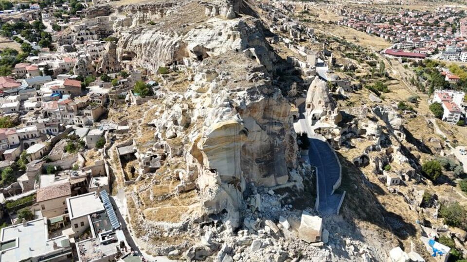 Kopan kayanın ardından Nevşehir'de çalışma