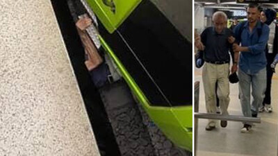 Yaşlı adam metronun altında kaldı! Mucize...