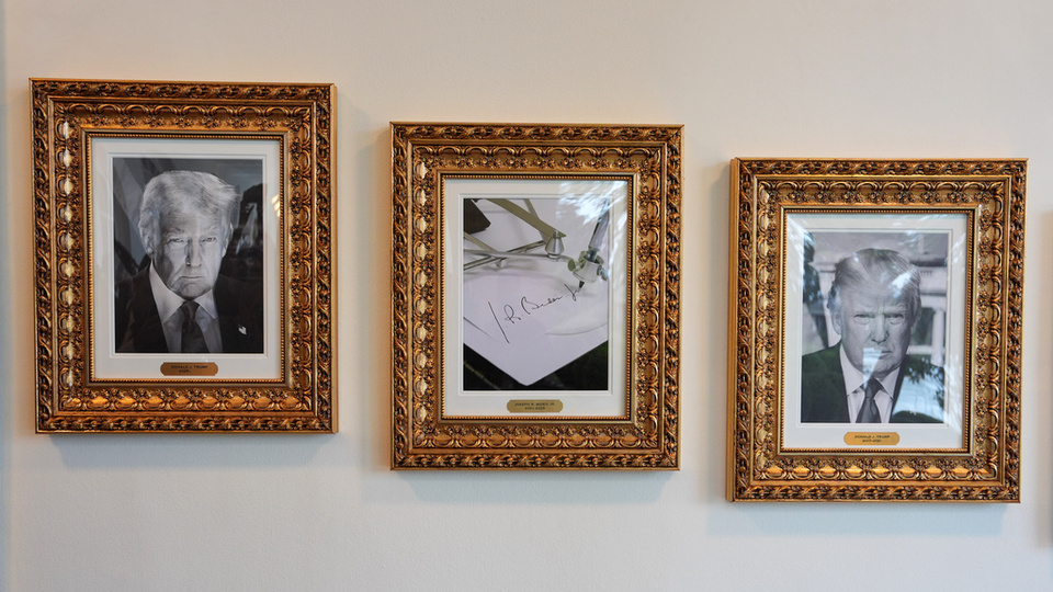 Trump'tan Biden için "otomatik imza kalemi" portresi