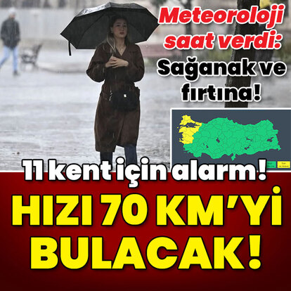 Sağanak ve fırtına! 11 kent için 'sarı' alarm! Hızı: 70 km olacak...