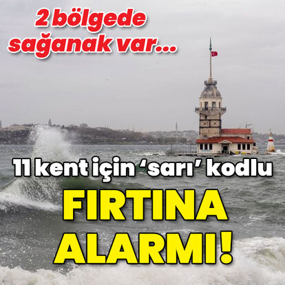 2 bölgede sağanak var... 11 kent için 'sarı' kodlu fırtına alarmı!