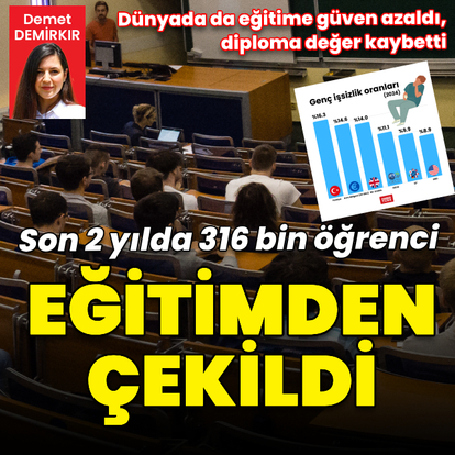 Son 2 yılda 316 bin öğrenci eğitimden çekildi