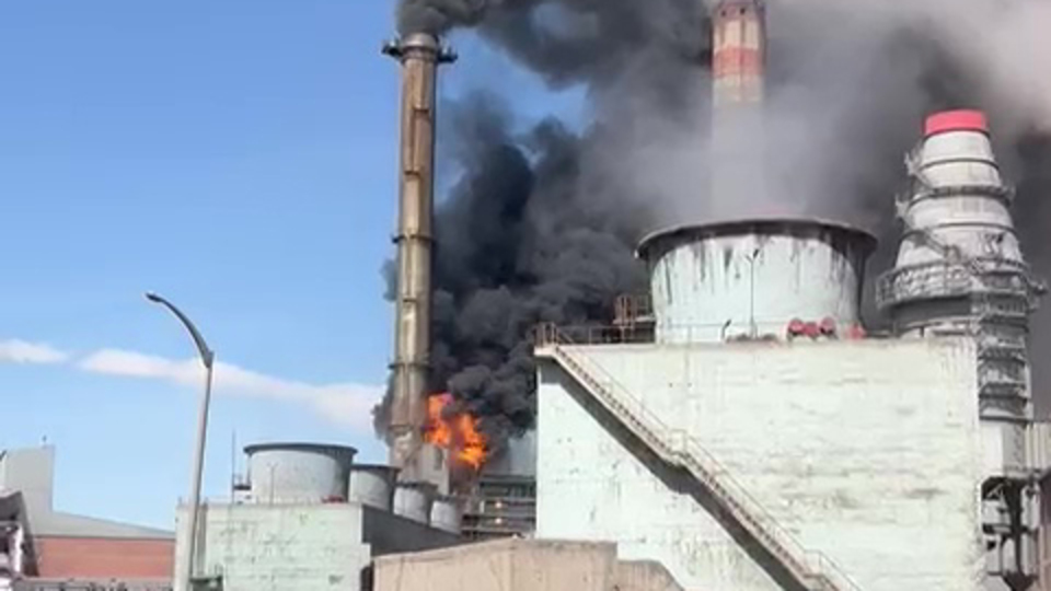 Termik santralde baca yangını
