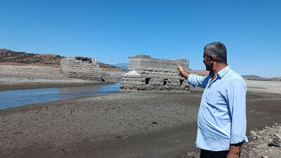 Sular çekildi, Hicaz Demir Yolu hattı gün yüzüne çıktı