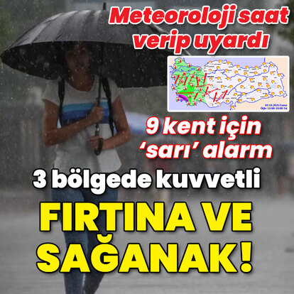 Meteoroloji saat verip uyardı! 9 kent için 'sarı' alarm!