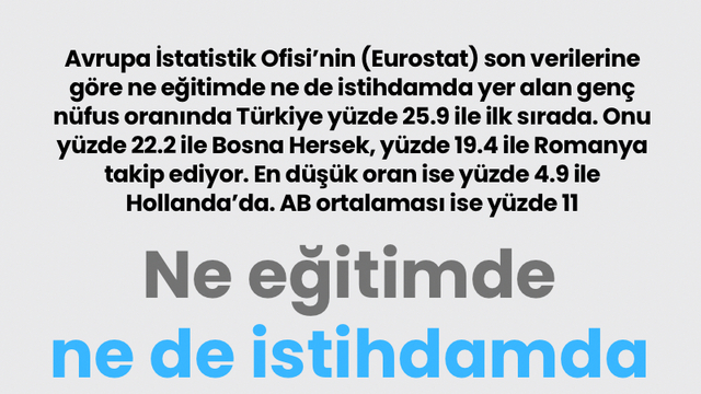 Ne eğitimde ne de istihdamda olan gençlik