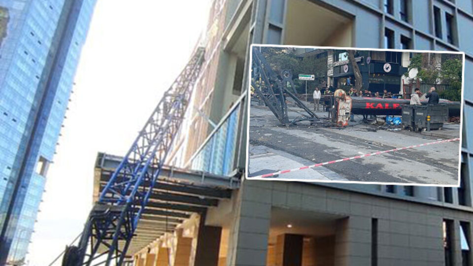 İnşaat vinci yurdun üzerine devrildi!