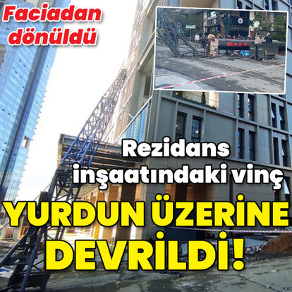 İnşaat vinci yurdun üzerine devrildi!