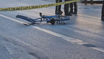 Bisikletli imama tanker çarptı