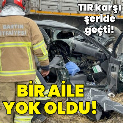 TIR karşı şeride geçti... Bir aile yok oldu!