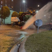 İSKİ çalışmasında ana isale borusu patladı