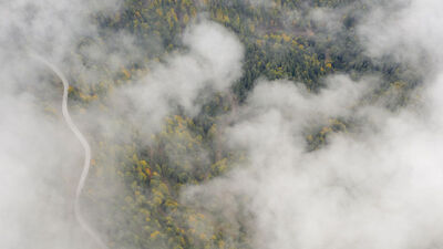 Yedigöller sisle kaplandı, havadan görüntülendi